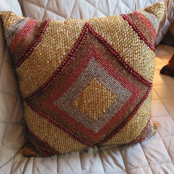 LUXURY BEADED THROW PILLOW - Picture 1 of 4